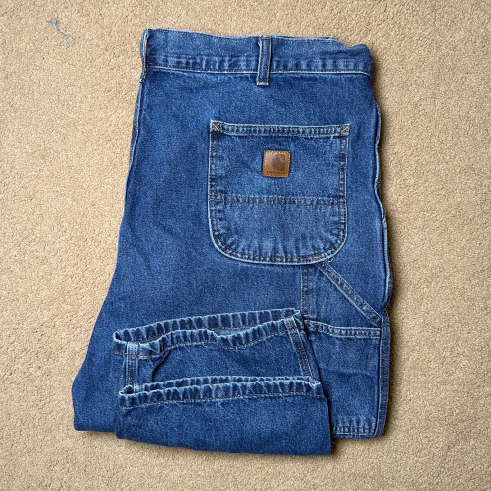 Carhartt Carpenter Jeans Men 42/32 (42.5/31.5) Blue B13-DPS Loose Fit Denim Work